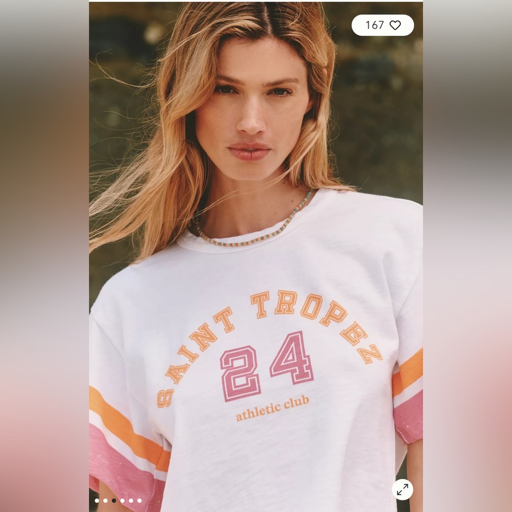 Sundry Small Boxy Crop Women's White and Orange Graphic Tee